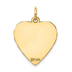 14k Etched .027 Gauge Engravable Heart Disc Charm - 3