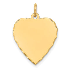 14k Etched .027 Gauge Engravable Heart Disc Charm - 3