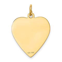 14k Etched .018 Gauge Engravable Heart Disc Charm - 5