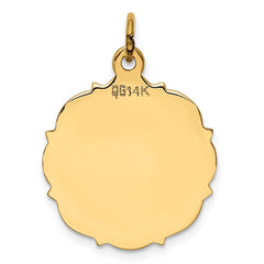 14k Plain .013 Gauge Engravable Disc Charm - 2