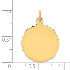 14k Plain .013 Gauge Engravable Disc Charm - 2