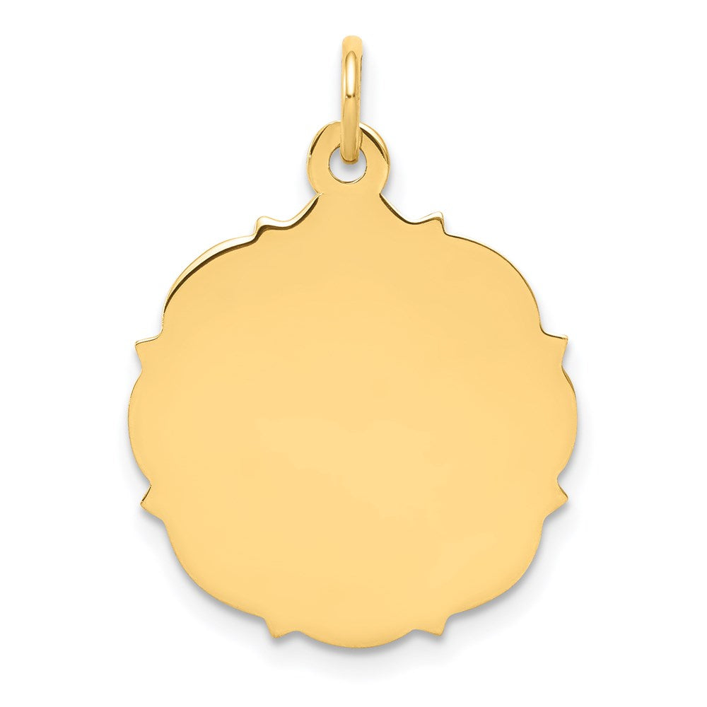 14k Plain .013 Gauge Engravable Disc Charm - 2