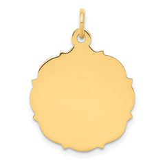 14k Plain .013 Gauge Engravable Disc Charm - 2
