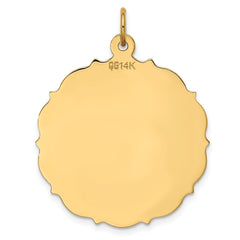 14k Plain .013 Gauge Engravable Disc Charm