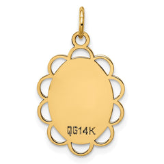 14k Plain .013 Gauge Engravable Flower Disc Charm - 3