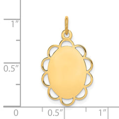 14k Plain .013 Gauge Engravable Flower Disc Charm - 3