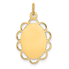 14k Plain .013 Gauge Engravable Flower Disc Charm - 3