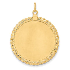 14k Patterned .013 Gauge Engravable Rope Disc w/Satin Back - 3