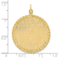 14k Patterned .013 Gauge Engravable Rope Disc w/Satin Back - 3