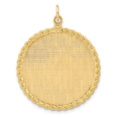 14k Patterned .013 Gauge Engravable Rope Disc w/Satin Back - 3