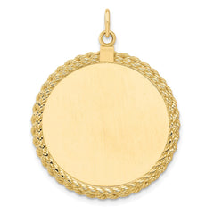 14k Plain .013 Gauge Circular Engravable Disc with Rope Charm - 6