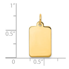 14k Plain .018 Gauge Rectangular Engravable Disc Charm - 3