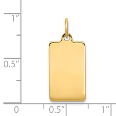 14k Plain .027 Gauge Rectangular Engravable Disc Charm - 3
