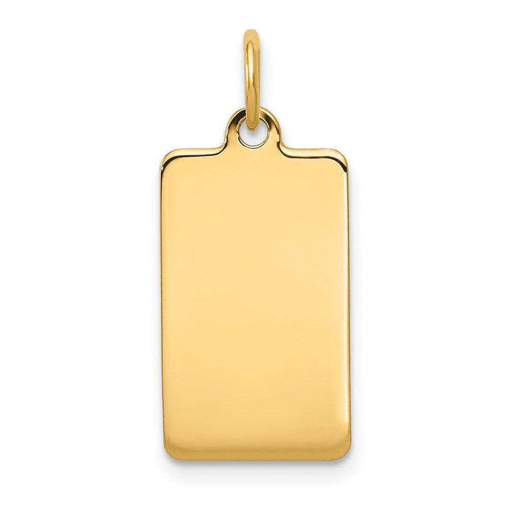 14k Plain .011 Gauge Rectangular Engravable Disc Charm - 4