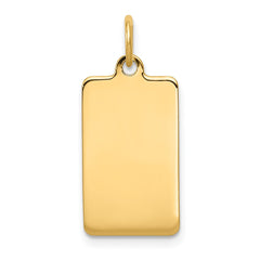 14k Plain .011 Gauge Rectangular Engravable Disc Charm - 4