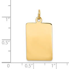 14k Plain .013 Gauge Rectangular Engravable Disc Charm - 4