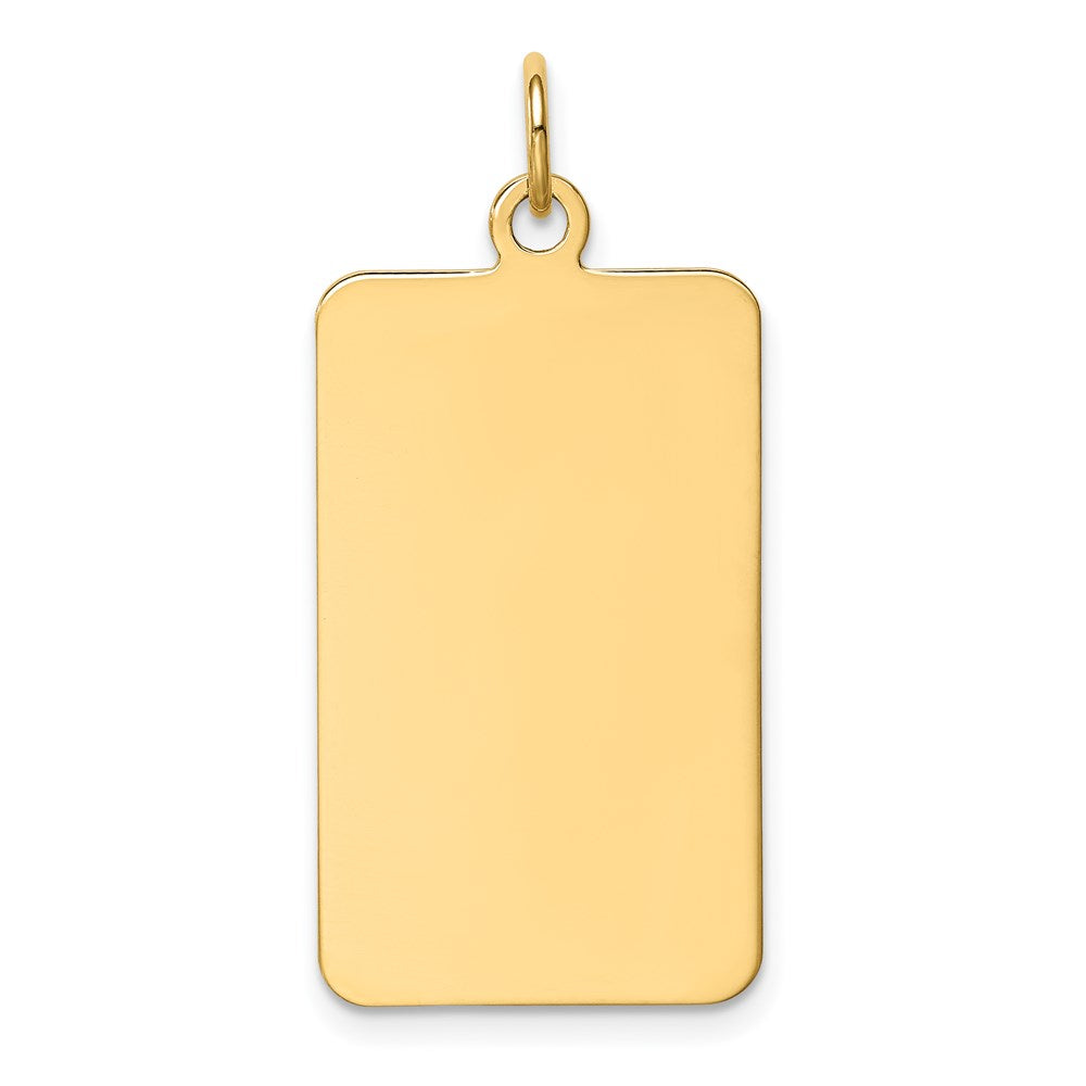 14k Plain .035 Gauge Rectangular Engravable Disc Charm - 3
