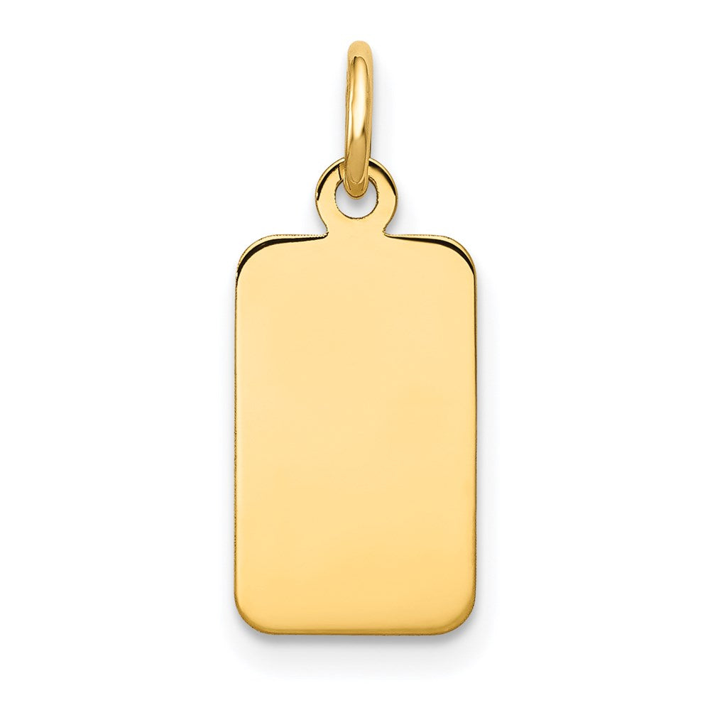 14k Plain .013 Gauge Engravable Rectangular Disc Charm - 6