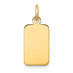 14k Plain .013 Gauge Engravable Rectangular Disc Charm - 6