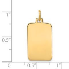 14k Plain .011 Gauge Engravable Rectangular Disc Charm - 7