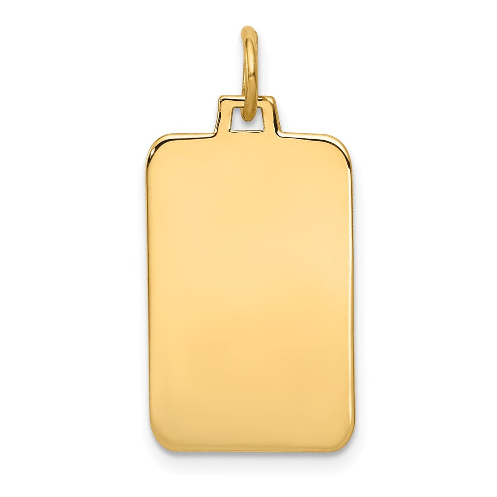 14k Plain .018 Gauge Engravable Rectangular Disc Charm - 7