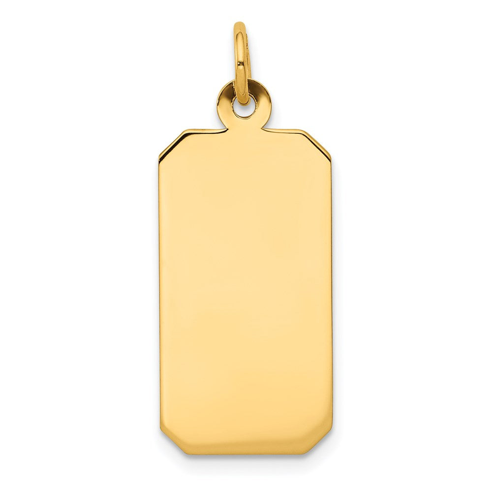 14k Plain .013 Gauge Engravable Rectangular Disc Charm - 4