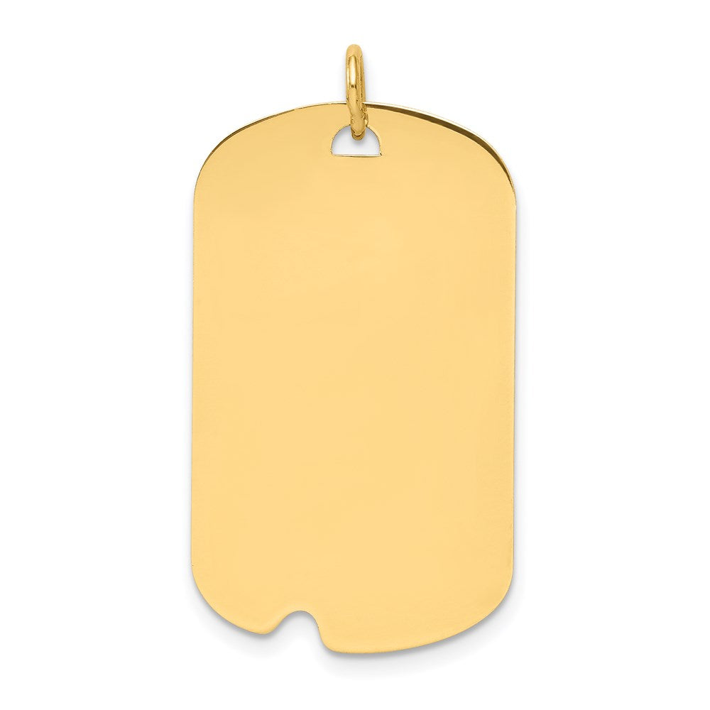14k Plain .011 Gauge Engraveable Dog Tag w/Notch Disc Charm - 2