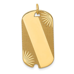 14k Patterned .013 Gauge Engravable Dog Tag Disc Charm - 3