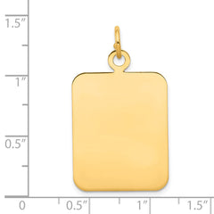 14k Plain Rectangular .027 Gauge Engravable Disc Charm - 2