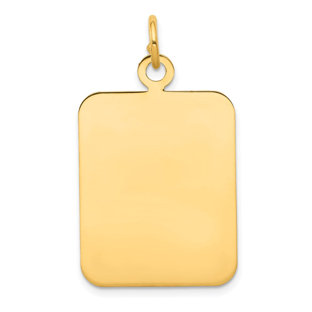 14k Plain Rectangular .035 Gauge Engravable Disc Charm - 2