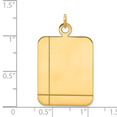 14k Plain Rectangular .018 Gauge Engravable Disc Charm - 2