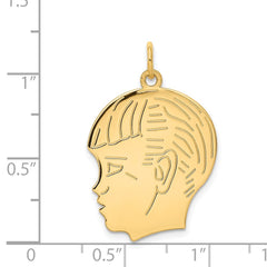 14k .013 Depth Engravable Boy Head Charm - 5
