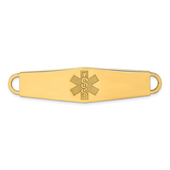 14k 60x13mm Non-enameled Oval Shape Medical ID Plate