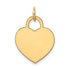 14k Medium Engravable Heart Charm - 2