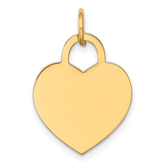 14k Medium Engravable Heart Charm - 2