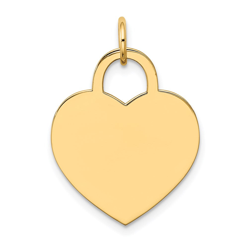 14k Large Engravable Heart Charm - 15