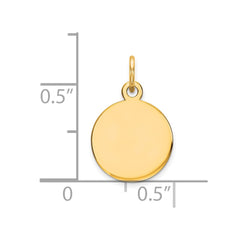 14K Round Disc Charm - 22