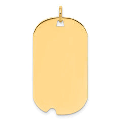 14k Plain .027 Gauge Engravable Dog Tag w/Notch Disc Charm
