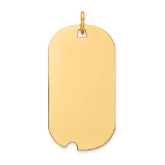 14k Plain .027 Gauge Engravable Dog Tag w/Notch Disc Charm - 5