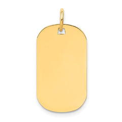 14k Plain .035 Gauge Engraveable Dog Tag Disc Charm
