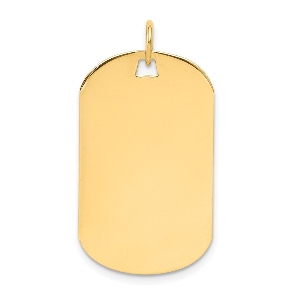 14k Plain .035 Gauge Engraveable Dog Tag Disc Charm - 6