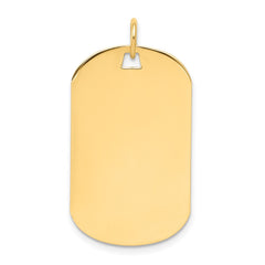 14k Plain .035 Gauge Engraveable Dog Tag Disc Charm - 6