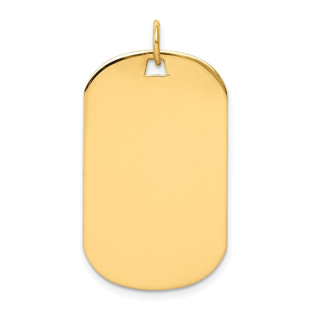 14k Plain .035 Gauge Engraveable Dog Tag Disc Charm - 7