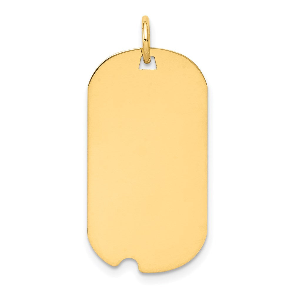 14k Plain .013 Gauge Engraveable Dog Tag w/Notch Disc Charm