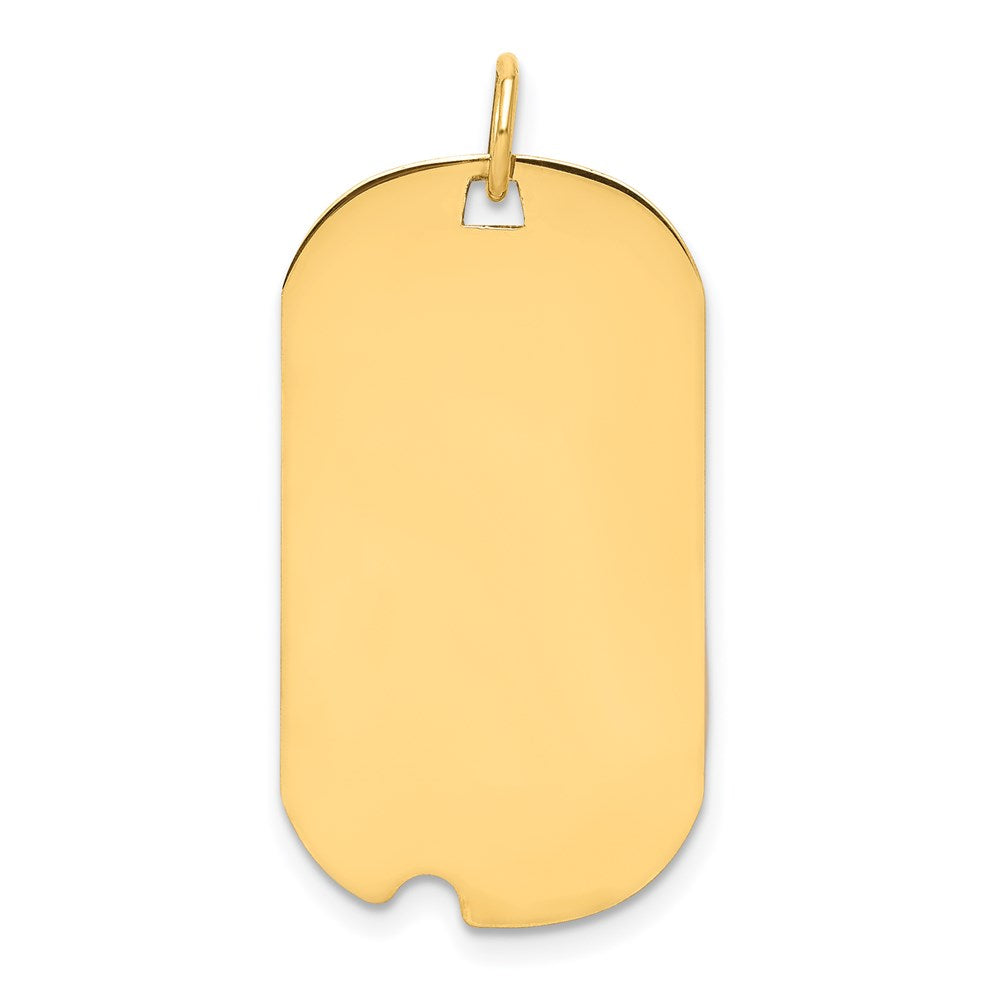 14k Plain .027 Gauge Engraveable Dog Tag w/Notch Disc Charm - 5