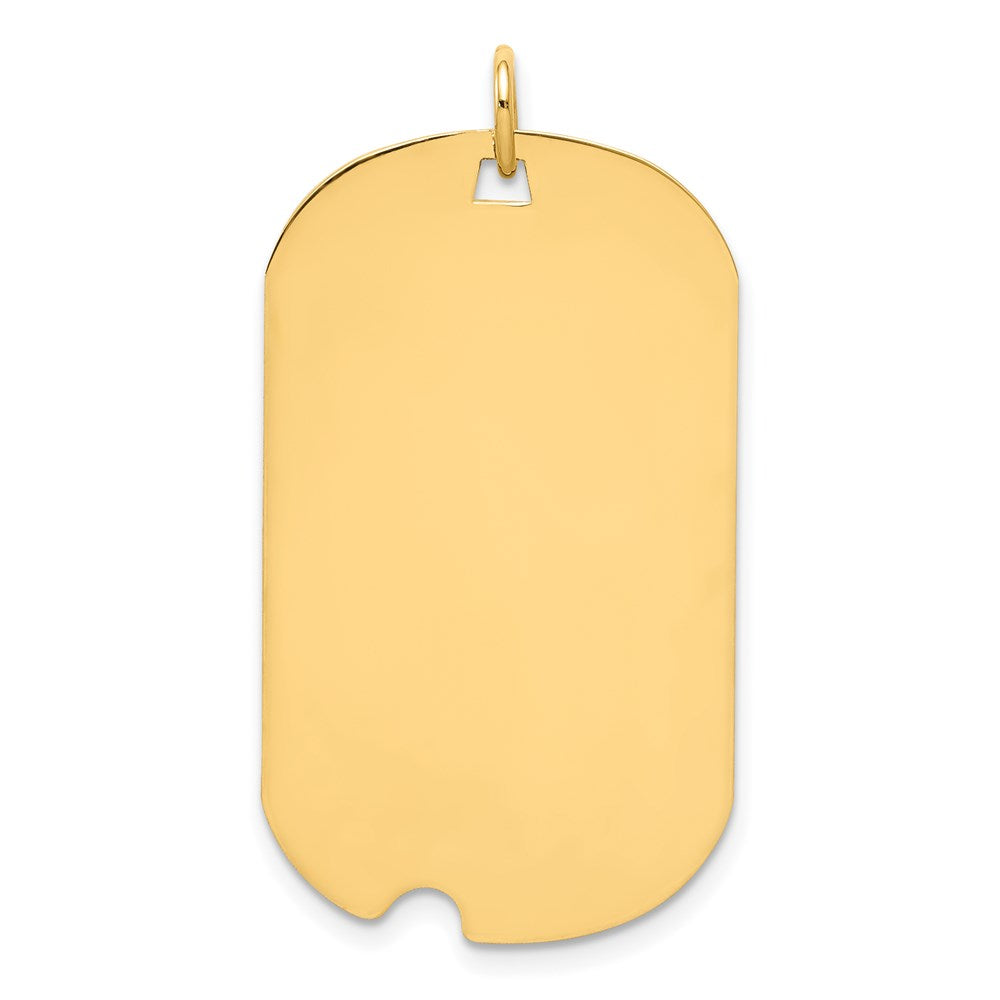 14k Plain .027 Gauge Engraveable Dog Tag w/Notch Disc Charm - 3
