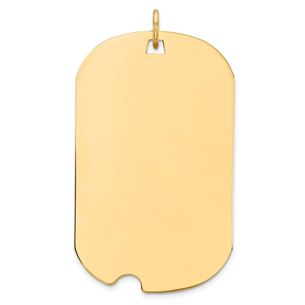 14k Plain .018 Gauge Engraveable Dog Tag w/Notch Disc Charm - 5