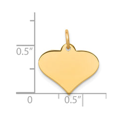 14k Plain .013 Gauge Engraveable Heart Disc Charm - 2