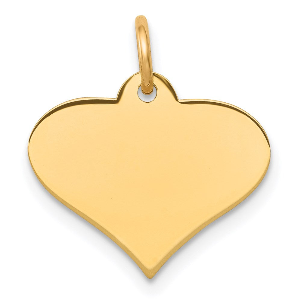 14k Plain .013 Gauge Engraveable Heart Disc Charm - 2
