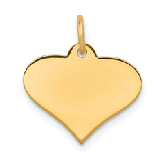 14k Plain .011 Gauge Engraveable Heart Disc Charm - 2